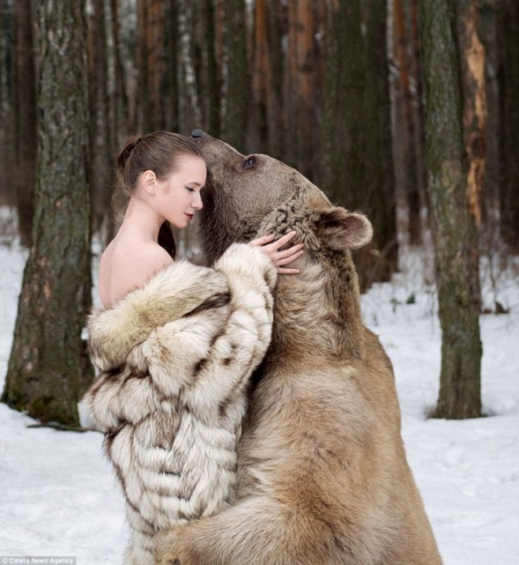 Животные: Фотосессия с медведем
