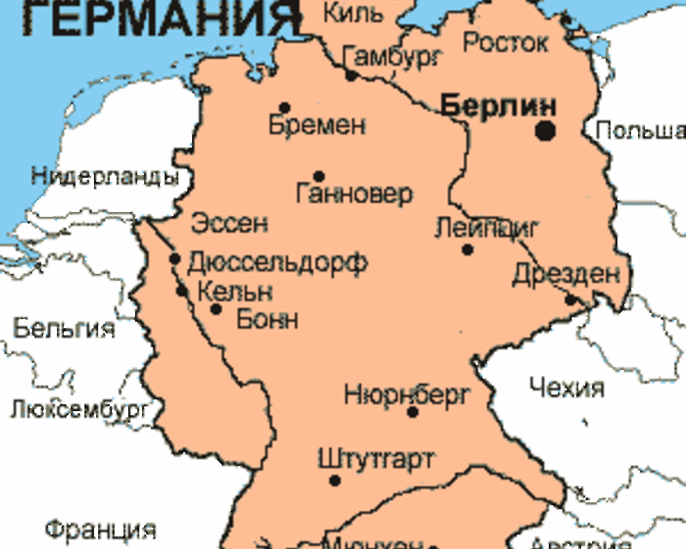 Географическое положение германии с какими странами граничит. Географическая карта Германии. Столица Германии на карте. ФРГ карта Германии. Территория Германии на карте.