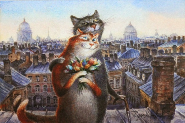 Картинки: Петербургские кошки Владимира Румянцева