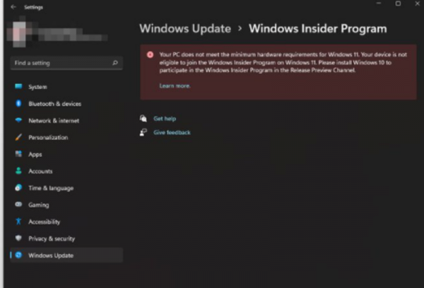 Технологии: Microsoft начала исключать из программы Windows Insider устройства, несовместимые с Windows 11