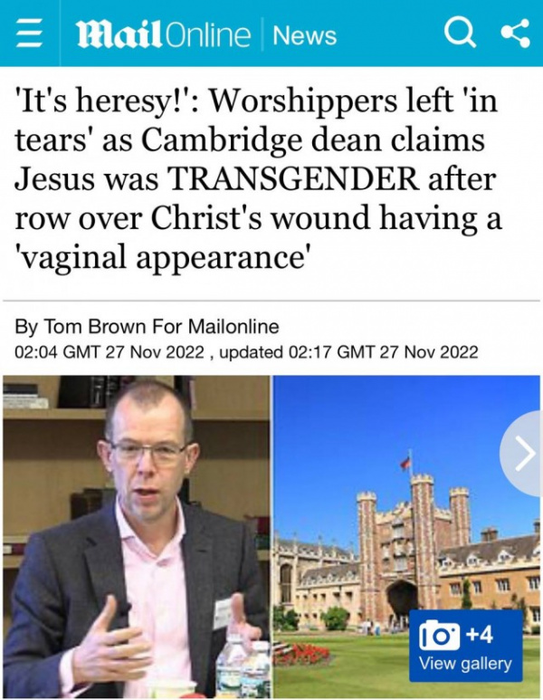 Безумный мир: Иисус был трансгендером. ( на Западе окончательно сошли с ума)